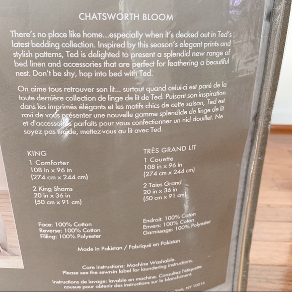 Ted Baker Chatsworth Bloom King Comforter&Sham Set - Picture 8 of 8